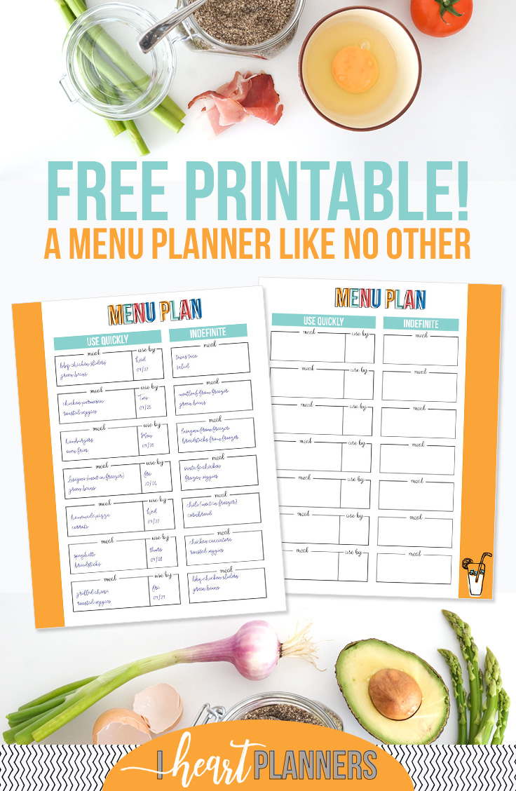 FREE PRINTABLE - A menu planner like no other! - getorganizedhq.com
