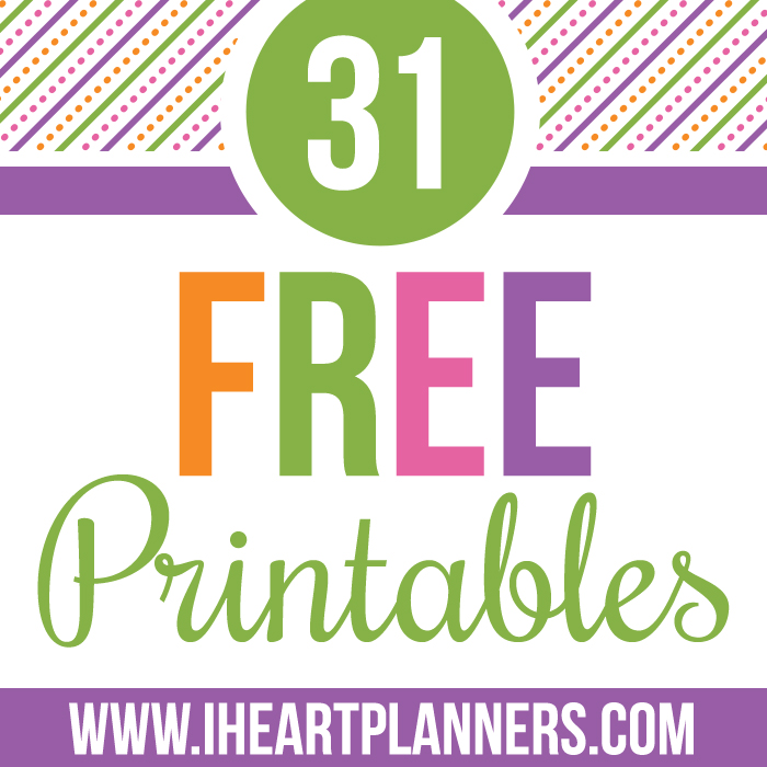 31 Days of Free Printables Starts Now! - Get Organized HQ