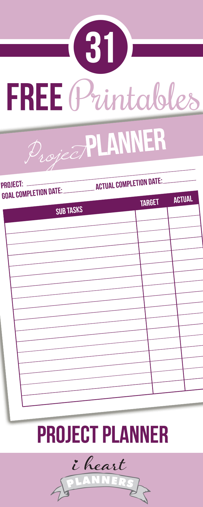 Free printable project planner!