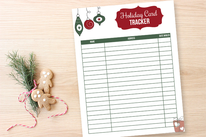 Free christmas card tracker printable - keep track of names and addresses of people you need to send holiday cards to with this free printable.