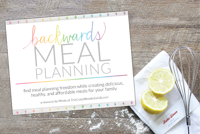 Backwards meal planning ebook is part of the Ultimate Homemaking Bundle. Learn how to meal plan in a non traditional way plus TONS of other organizing, meal planning, cleaning, and homemaking resources.