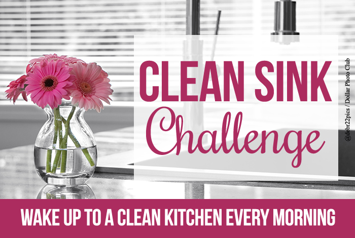 Join us for the clean sink challenge to help you wake up to a clean kitchen every single morning! Also includes a free printable to help keep you motivated.