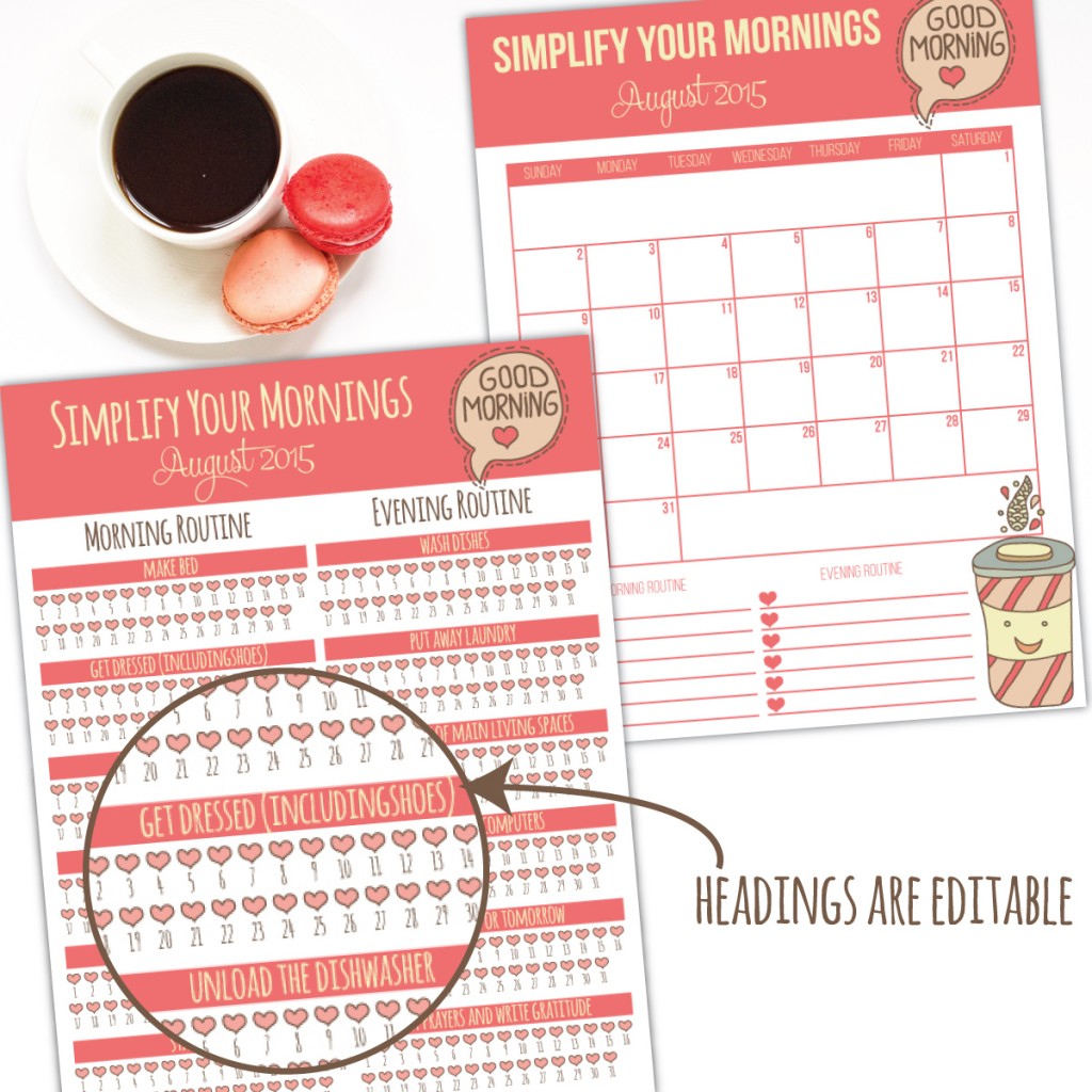 Join us for the streamline your mornings challenge! We'll be establishing our evening routines and our morning routines plus I've include 2 free routine tracker printables!