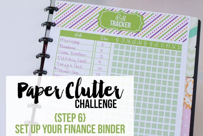Get your paper clutter under control: Create a finance binder.