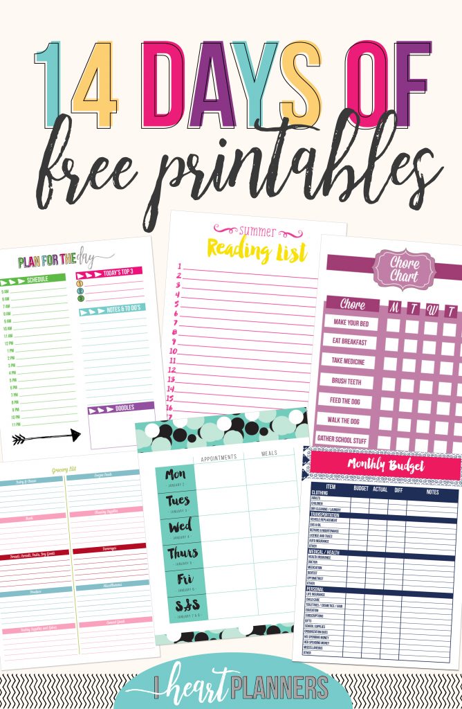 I’m so excited bring you 14 days of free printables to celebrate the all the new things we're adding to the Sweet Life Society in 2017. Full size, half size, personal size, Happy Planner size: all inside the club! Join today. - www.getorganizedhq.com