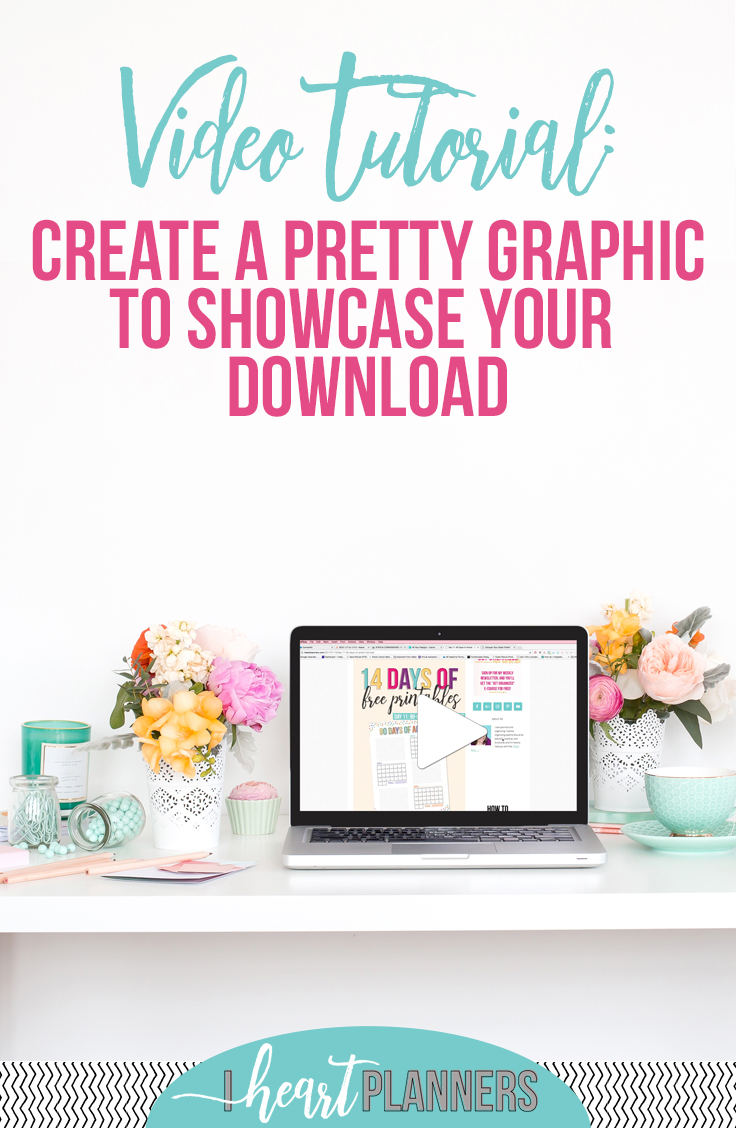 Many students in my "how to create your own printables" course want to know how to make a pretty graphic or image to display their printables. Here's how I do it in Canva with a video tutorial! - getorganizedhq.com