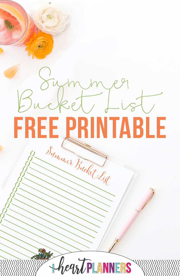 Summer Bucket List Free Printable - getorganizedhq.com
