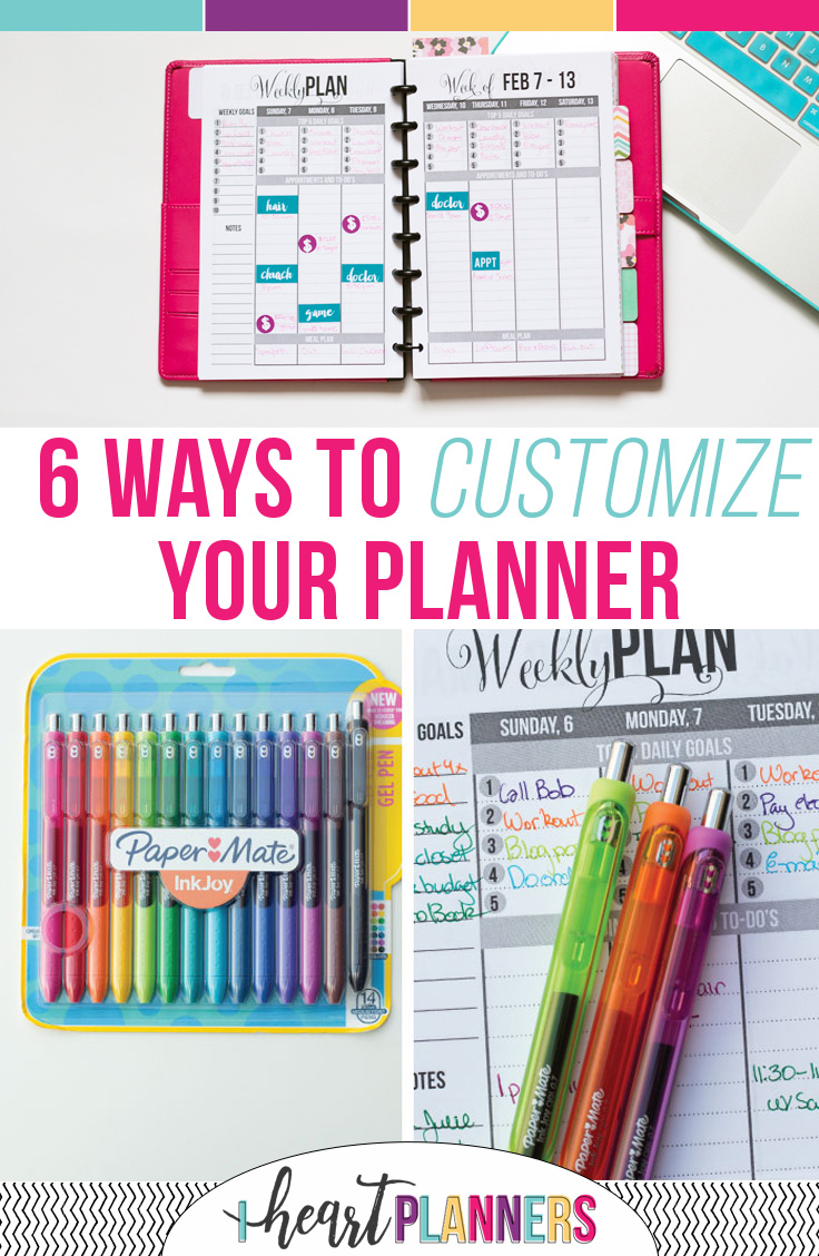 Six ways to customize your planner - Planning is super personal, right? So go ahead and personalize your planner with these ideas like using planner stickers, color coding your planner, and so much more.