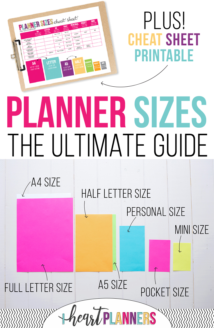I get asked frequently about planner page sizes. What size is best? Which planner inserts are compatible which each other? Is A5 the same as half size? I’m here to help clear up all the confusion!! Keep reading.
