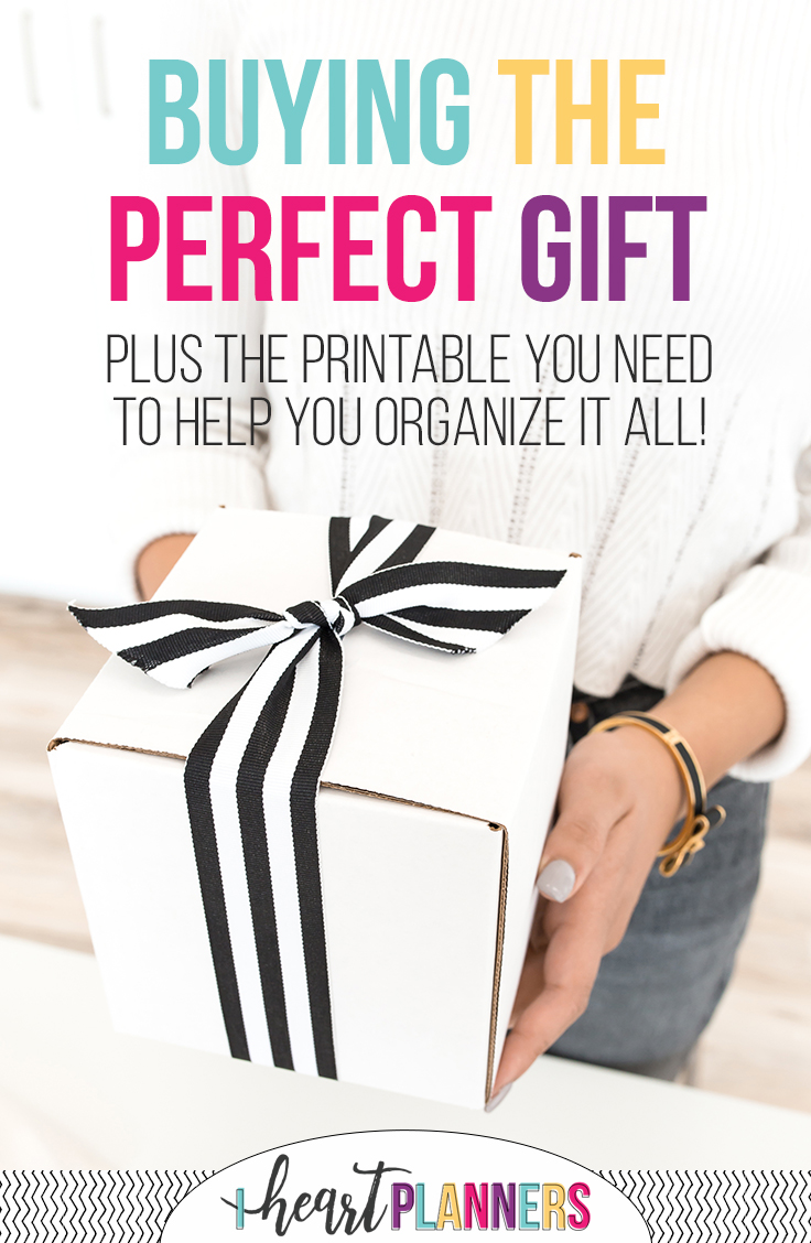 Gift giving and gift shopping is hard. Finding the perfect gift requires time and planning. This free printable will help!