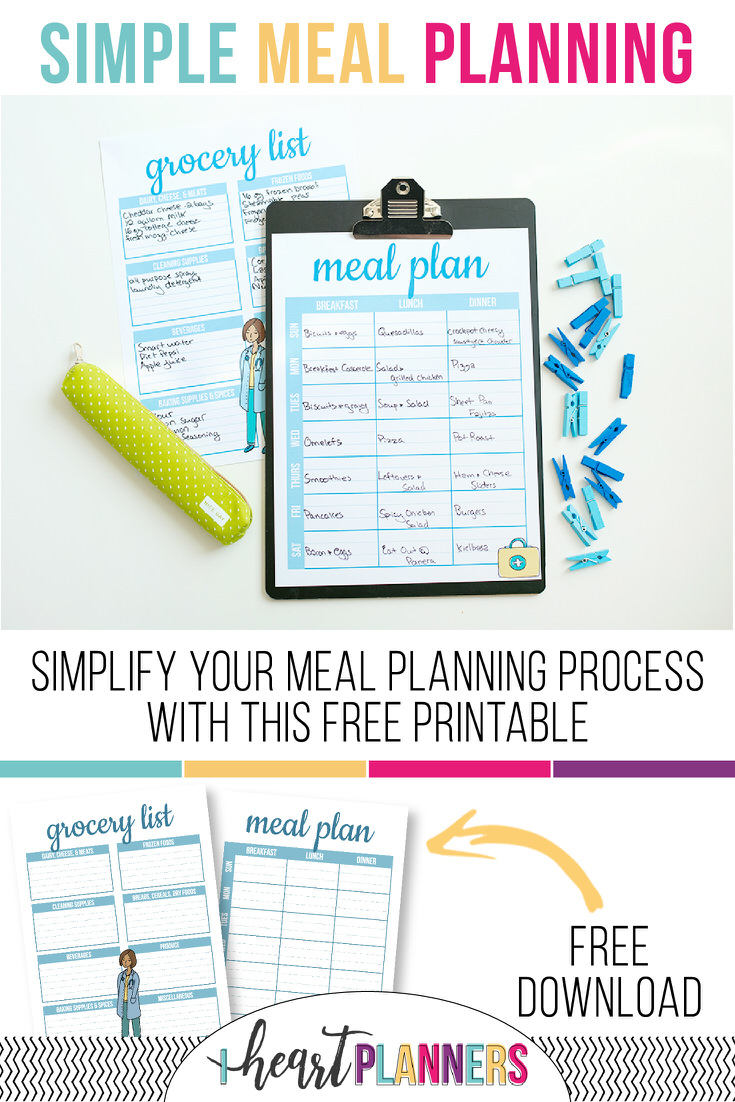 Free planner printables every month! Check out this simple, but super effective meal planning printable.